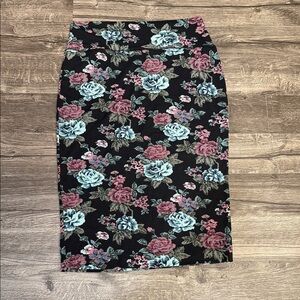 Xhilaration Black Floral Pencil Skirt